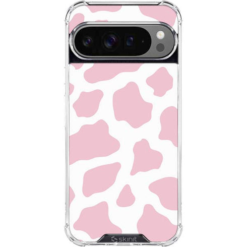 Pink Cow Print Google Pixel 10 Pro XL Clear Case